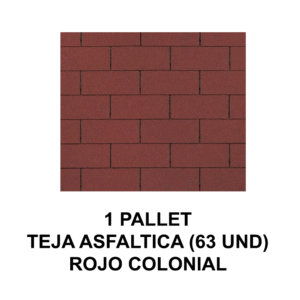 Pallet de Teja Asfaltica 3.0 M2 Rojo Colonial (63 unidades)