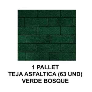 Pallet de Teja Asfáltica 3.0 M2 Verde Bosque (63 unidades)